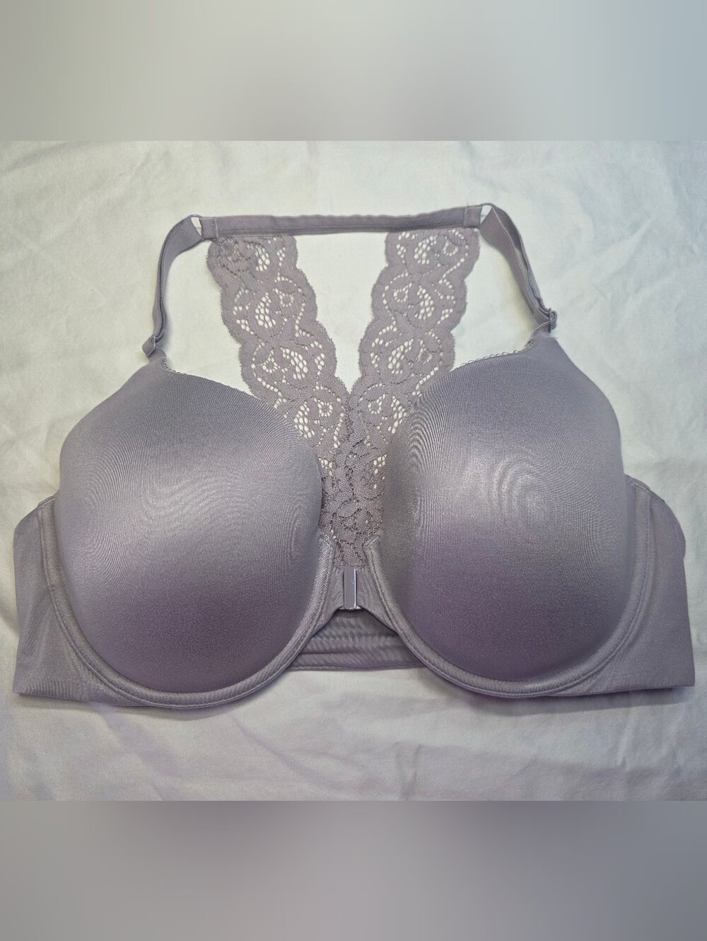 Victoria's Secret Grey Lace Racerback Bra Size 38D